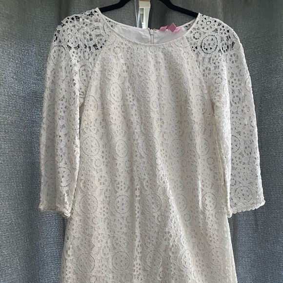 Lilly Pulitzer White Crochet Sleeved Dress - Picture 3 of 4